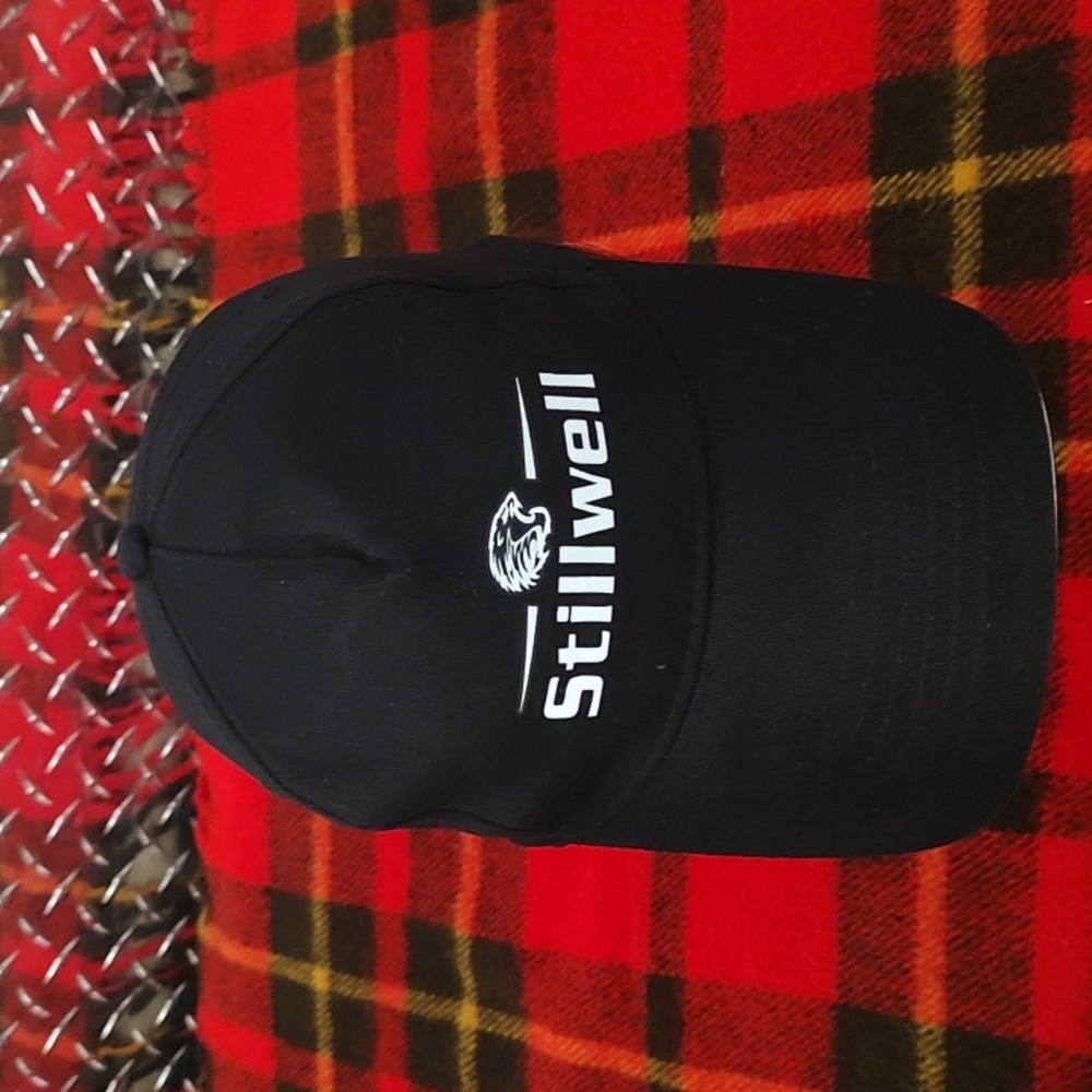 Stillwell Printed Logo Strapback Cap Hat Black